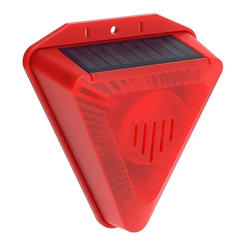 Solar Motion Sensor Alarm Outdoor Solar Alarm Loud Siren LED Strobe Lights Sound Security Alarm Adjustable Sensing Distanc